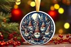 Round Christmas Ornament Sublimation|Clipart Product Image 1