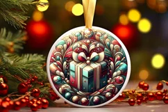 Round Christmas Ornament Sublimation|Clipart Product Image 1