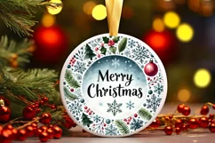 Round Christmas Ornament Sublimation|Clipart Product Image 1