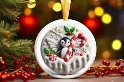 Round Christmas Ornament Sublimation|Clipart Product Image 2
