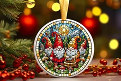 Round Christmas Ornament Sublimation|Clipart Product Image 2