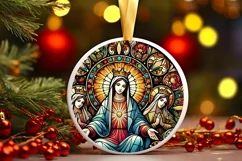 Round Christmas Ornament Sublimation|Clipart Product Image 1