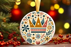 Round Christmas Ornament Sublimation|Clipart Product Image 2