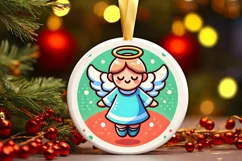 Round Christmas Ornament Sublimation|Clipart Product Image 2