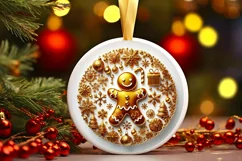 Round Christmas Ornament Sublimation|Clipart Product Image 2