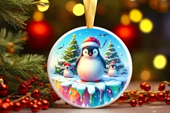 Watercolor Winter Penguins PNG Product Image 3