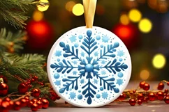 Round Christmas Ornament Sublimation|Clipart Product Image 1