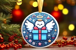 Round Christmas Ornament Sublimation|Clipart Product Image 2