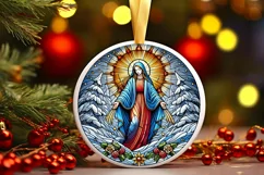 Round Christmas Ornament Sublimation|Clipart Product Image 2