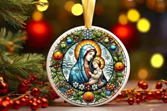 Round Christmas Ornament Sublimation|Clipart Product Image 2