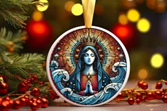 Round Christmas Ornament Sublimation|Clipart Product Image 2