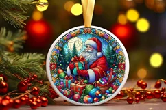 Round Christmas Ornament Sublimation|Clipart Product Image 1