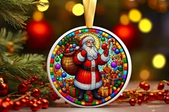 Round Christmas Ornament Sublimation|Clipart Product Image 1