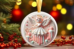 Round Christmas Ornament Sublimation|Clipart Product Image 2