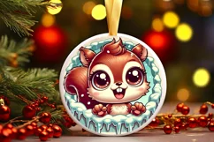 Round Christmas Ornament Sublimation|Clipart Product Image 1