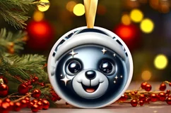 Shiny Christmas Bear Ornament Sublimation PNG Product Image 1
