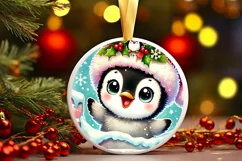 Round Christmas Ornament Sublimation|Clipart Product Image 2