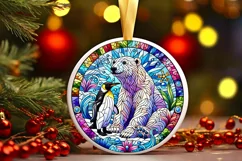 Round Christmas Ornament Sublimation|Clipart Product Image 2
