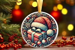 Round Christmas Ornament Sublimation|Clipart Product Image 1