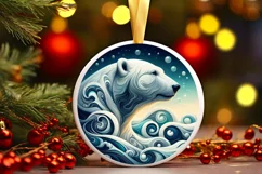 Round Christmas Ornament Sublimation|Clipart Product Image 1
