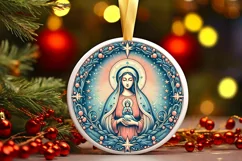Round Christmas Ornament Sublimation|Clipart Product Image 1