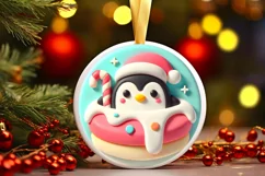 Round Christmas Ornament Sublimation|Clipart Product Image 2