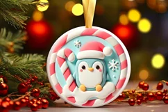 Round Christmas Ornament Sublimation|Clipart Product Image 2