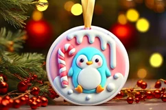 Round Christmas Ornament Sublimation|Clipart Product Image 2