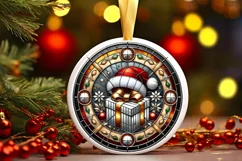 Round Christmas Ornament Sublimation|Clipart Product Image 2