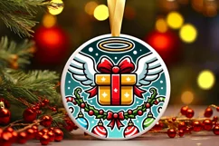 Round Christmas Ornament Sublimation|Clipart Product Image 2