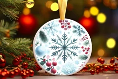 Round Christmas Ornament Sublimation|Clipart Product Image 1