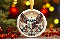 Round Christmas Ornament Sublimation|Clipart Product Image 2