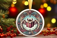 Round Christmas Ornament Sublimation|Clipart Product Image 2