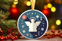 Round Christmas Ornament Sublimation|Clipart Product Image 2