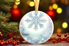 Round Christmas Ornament Sublimation|Clipart Product Image 3