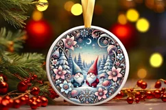 Round Christmas Ornament Sublimation|Clipart Product Image 2