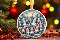 Round Christmas Ornament Sublimation|Clipart Product Image 2