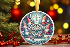 Round Christmas Ornament Sublimation|Clipart Product Image 2