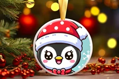 Round Christmas Ornament Sublimation|Clipart Product Image 2