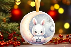 Pastel Baby Bunny Moon Winter Sublimation PNG Product Image 3