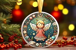 Round Christmas Ornament Sublimation|Clipart Product Image 2