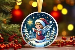 Round Christmas Ornament Sublimation|Clipart Product Image 2