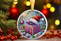 Round Christmas Ornament Sublimation|Clipart Product Image 2