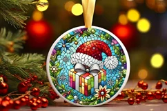 Round Christmas Ornament Sublimation|Clipart Product Image 2