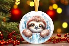 Round Christmas Ornament Sublimation|Clipart Product Image 1