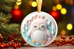 Pastel Penguin Christmas Sublimation PNG Product Image 3