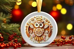 Round Christmas Ornament Sublimation|Clipart Product Image 2