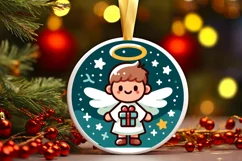 Round Christmas Ornament Sublimation|Clipart Product Image 2