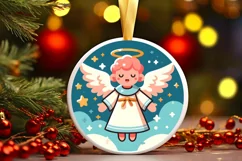 Round Christmas Ornament Sublimation|Clipart Product Image 2