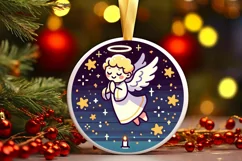 Round Christmas Ornament Sublimation|Clipart Product Image 2